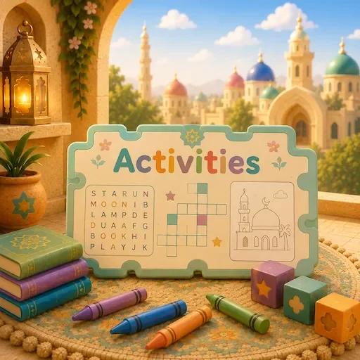Islamic activities for Muslim children — word searches and printable puzzles