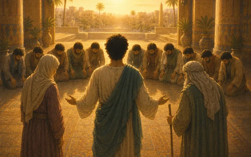 Prophet Yusuf reuniting with his family in Egypt