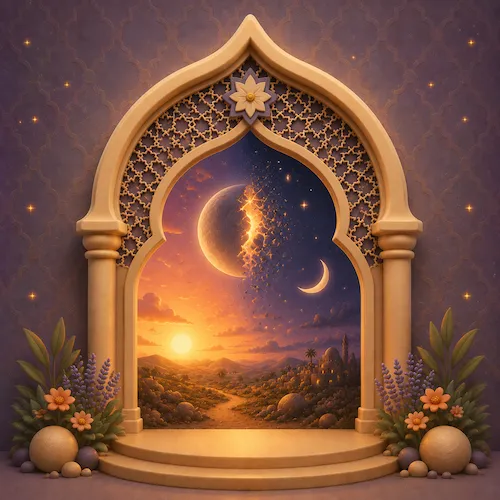 Illustration for Surah Al-Infitar, surah 82 of the Quran, the bursting apart