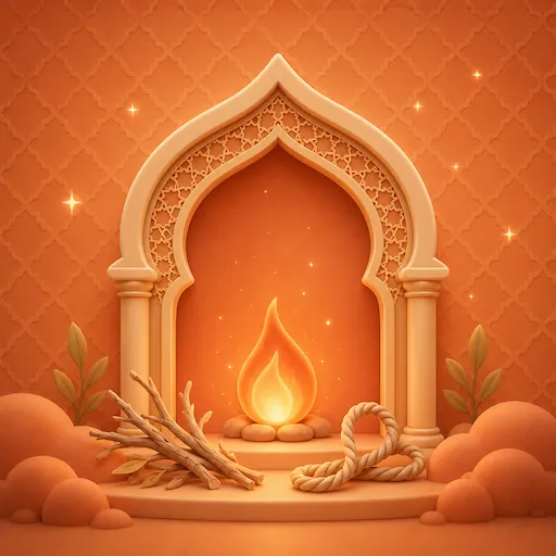 Illustration for Surah Al-Masad, surah 111 of the Quran