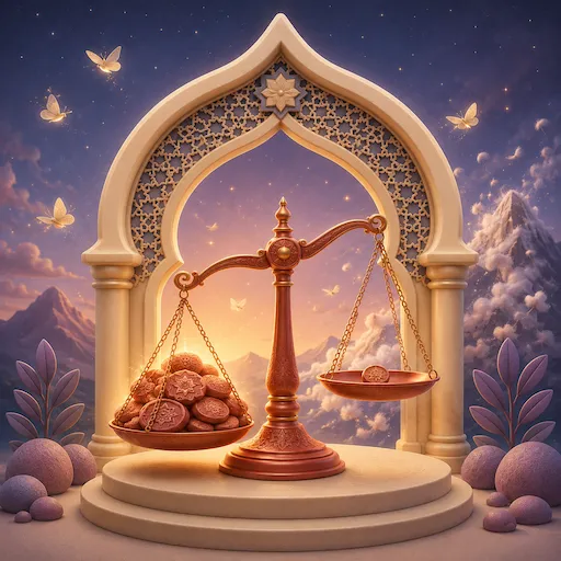 Illustration for Surah Al-Qari'ah, surah 101 of the Quran, the striking hour