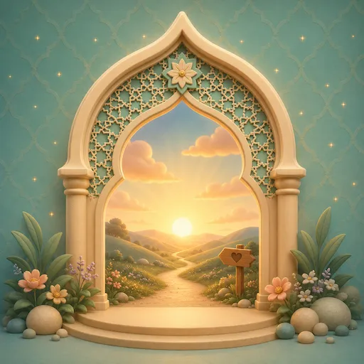 Illustration for Surah Ash-Sharh, surah 94 of the Quran, the relief