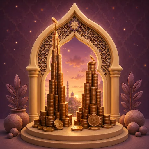 Illustration for Surah At-Takathur, surah 102 of the Quran, piling up more